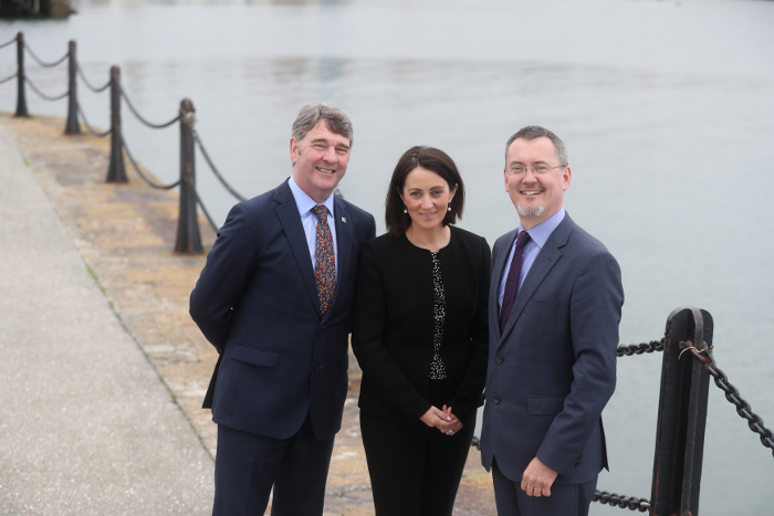Marine Institute CEO Peter Heffernan, Yvonne Thompson, Partner at PwC and Jim O'Toole, CEO of BIM, Ireland's Seafood Development Company at the launch of Our Ocean Wealth Summit 2018 sponsored by PwC, which takes place on 28 and 29 June in Galway. The 2 day conference will focus on Ireland's multi-billion euro marine economy, discussing the impact of Brexit, smart shipping, sea and airfreight logistics and Ireland’s seafood sector, marine renewables, marine research, maritime commerce, financial planning for the marine, climate change and more.